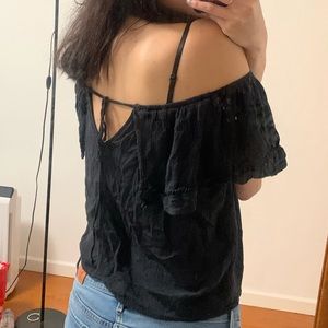 Hollister Co. off the shoulder navy blue top
